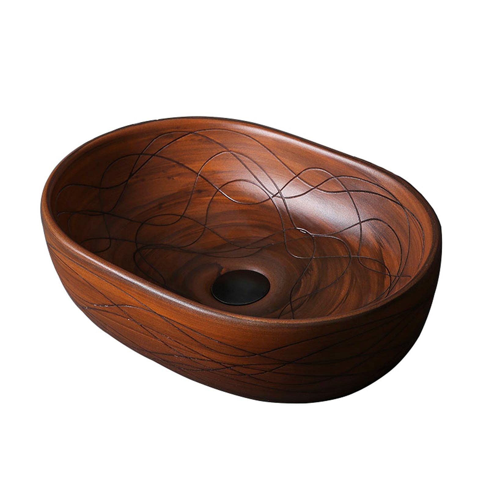 CWCQGH Bathroom Vessel Sink Bathroom Vessel Sink Oval Above Counter Porcelain Ceramic Bathroom Vessel Vanity Sink Washing Art Basin 18.7"*13.7"*5.1" Vessel Sink (A)