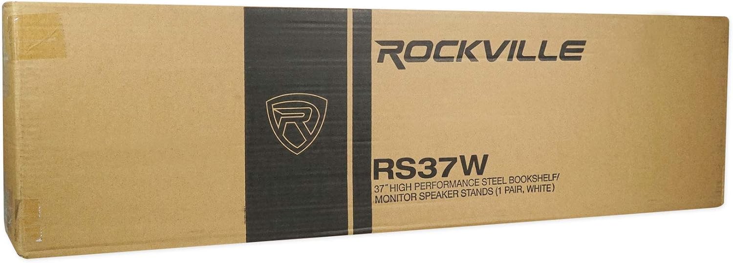 Rockville Pair RS37W V2 37" Steel Bookshelf Speaker/Studio Monitor Stands, 60 lbs Capacity, Cable Management, Anti-Vibration Pads, Adjustable Feet, for Home Audio and Studio Monitoring - Image 9