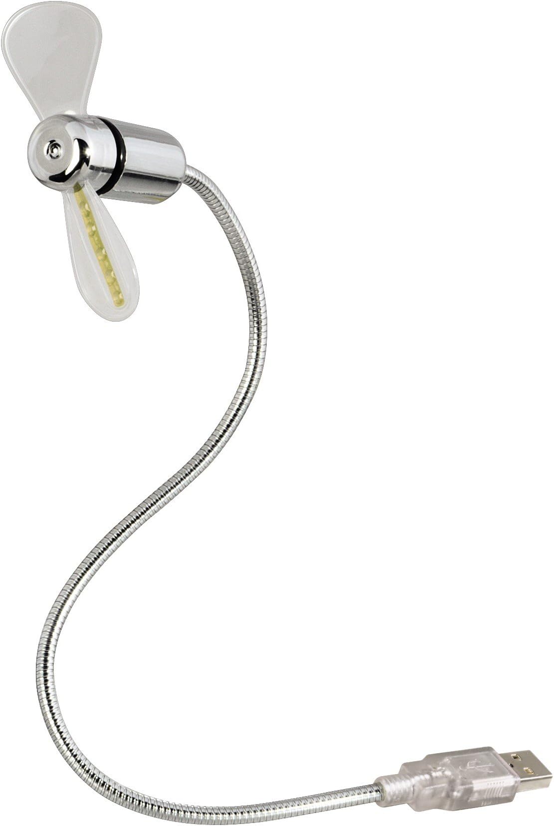 Hama12110 | USB Coloured LED Fan for Office or Home, Silver