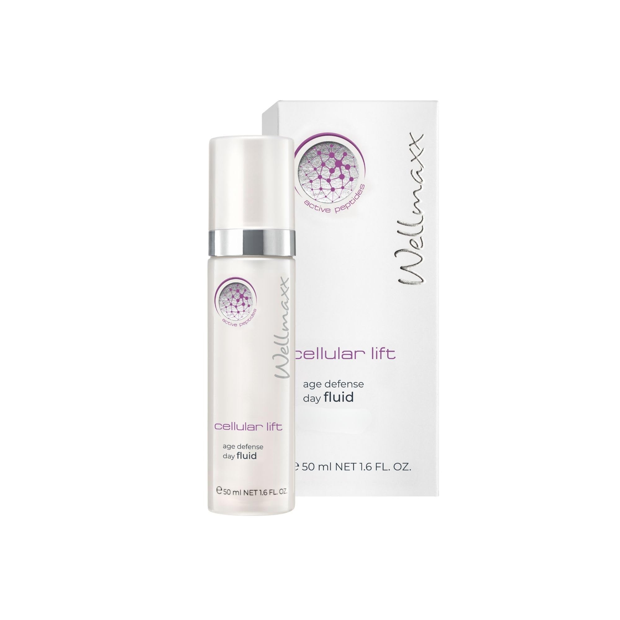 WELLMAXX® cellular lift age defense day fluid "New Formula" I Anti-Aging Wirkstoffe I alle Hauttypen I DERMATEST® Hautverträglichkeit „sehr gut“* I Vegan I Ohne Farbstoffe I 50 ml