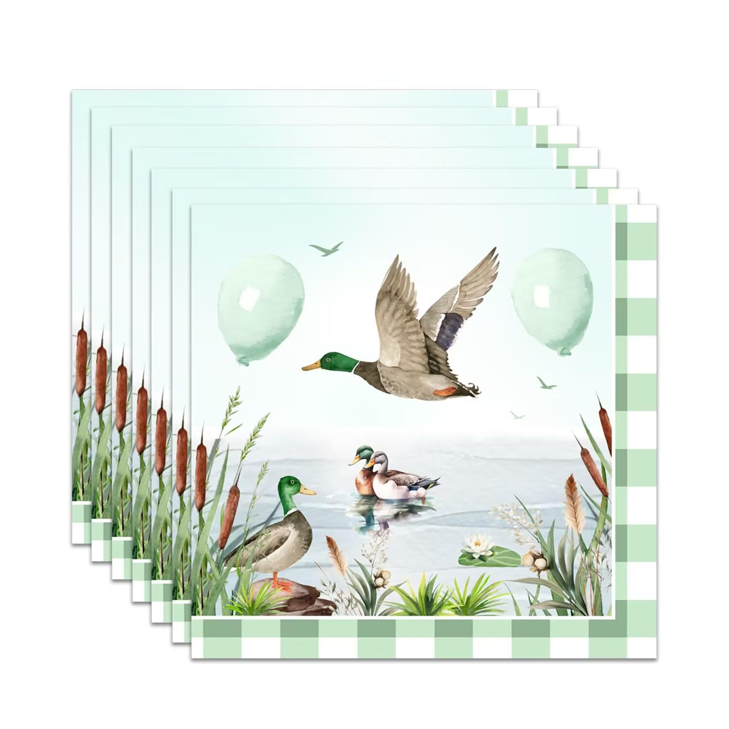 Mallard Wild Ducks, 40PCS Lucky Ducks Disposable Napkins for Hunting Themed Baby Shower Dinner Cocktail Napkin Party Supplies