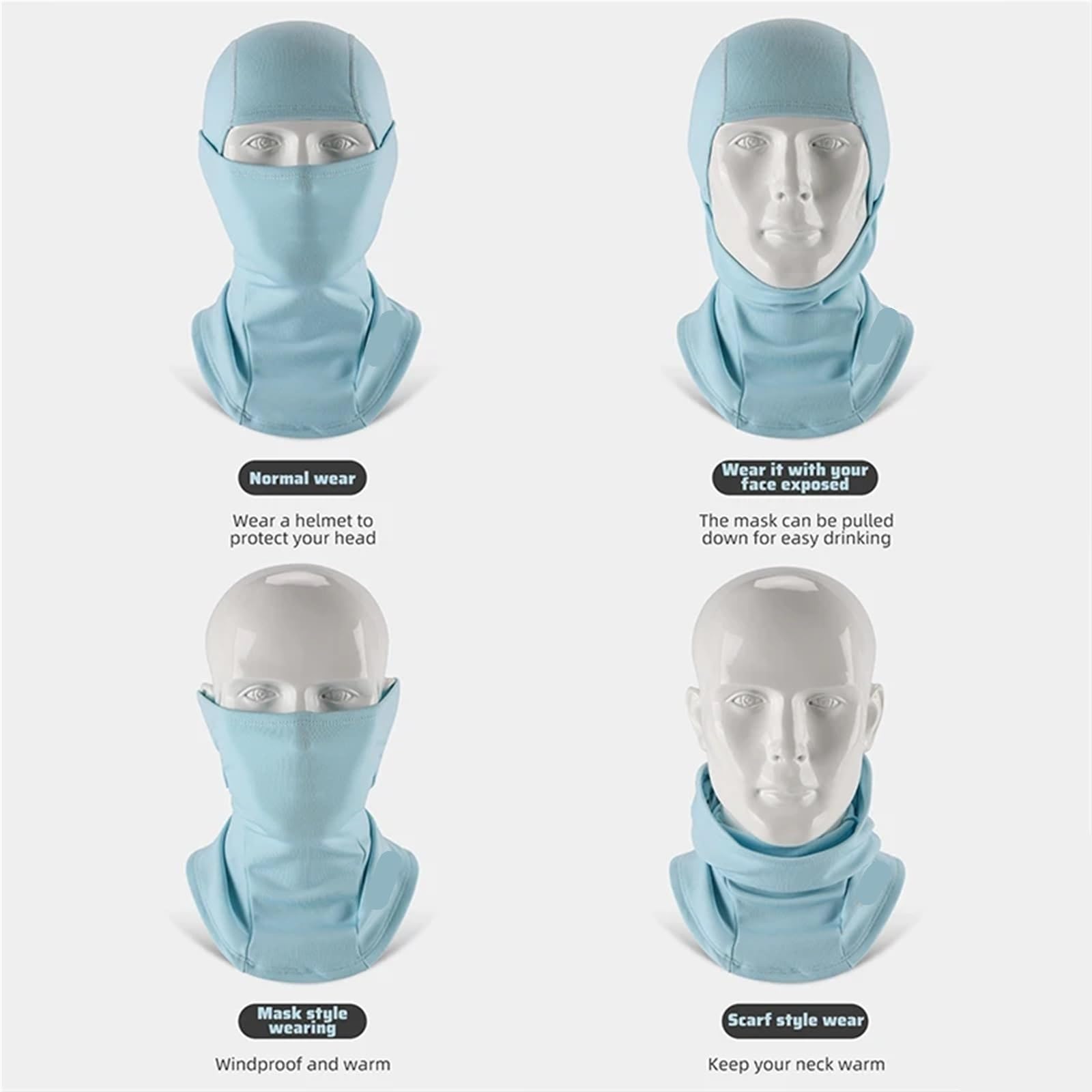 Pasamontañas 2 uds pasamontañas de Abrigo for Invierno mascarilla Facial for esquí a Prueba de Viento Gorro de Alta Elasticidad Transpirable for Deportes al Aire Libre