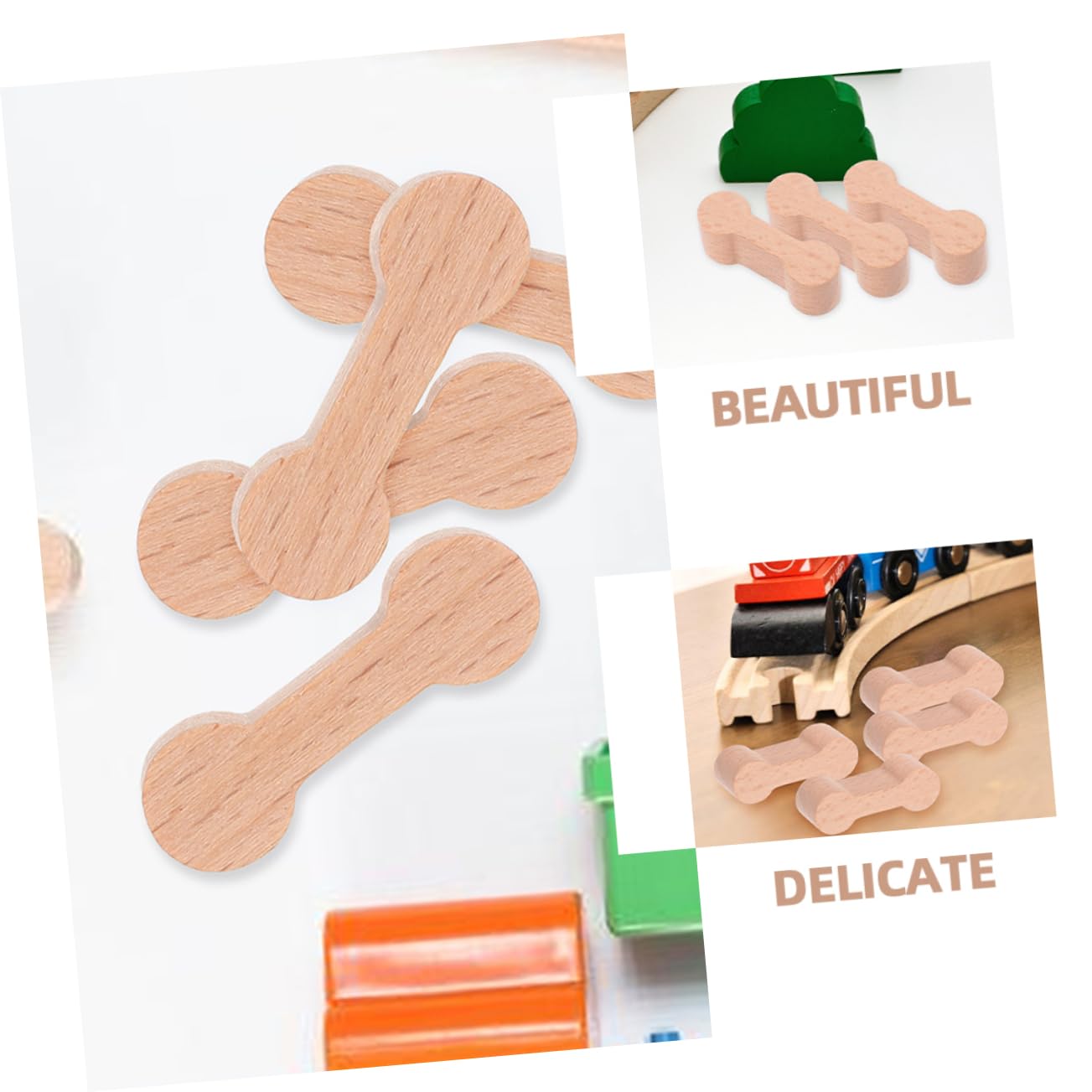 Abaodam 3sets Buckle Model Railway Train Buckle Train Track Adaptors for Boys and Girls Wooden Accessories Build Imaginative Scenes 8pcs*3