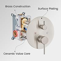 Vista 7 de Airuida Accesorios de ducha de 2 funciones, juego de grifo de ducha montado en la pared para baño, ducha de mano de latón de alta presión