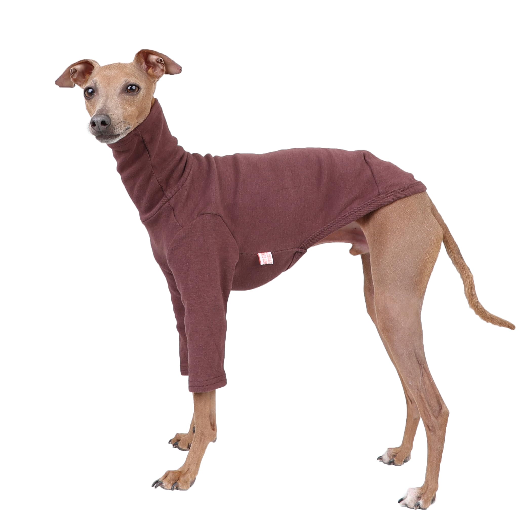 D Doggy Star Italian Greyhound Clothes Flexible T Shirts Whippet for Dogs (S,Solid Cocoa) — image 1