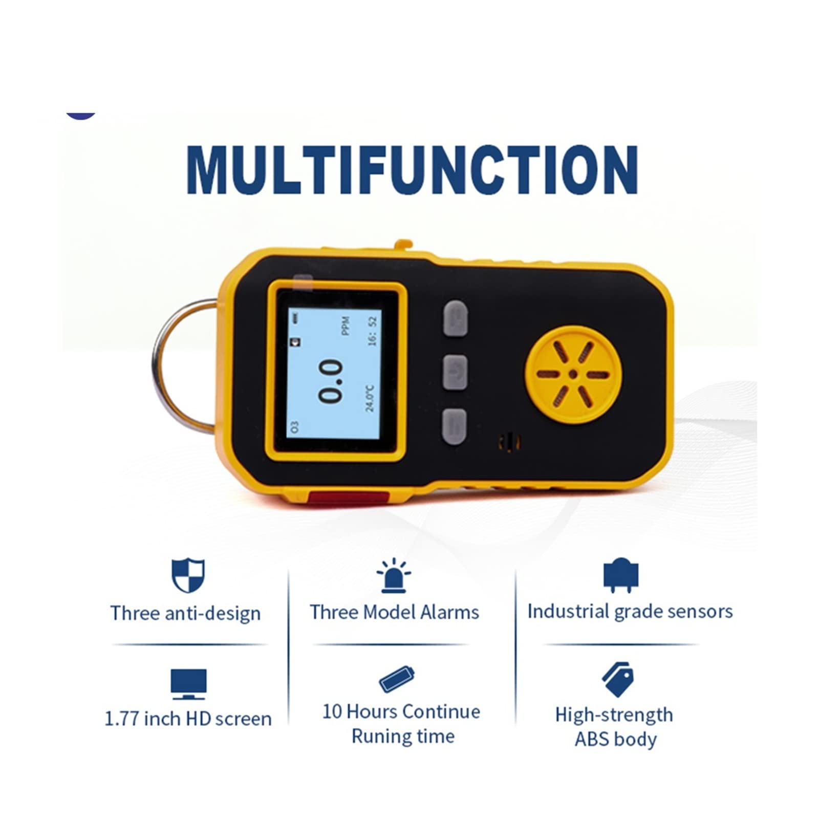 Rilevatore di Gas, Analizzatore Di Gas Rilevatore Di Ossigeno Professionale Portatile Industriale Monitor O2 Meter Che Misura 0-30% VOL Vibrazioni Sonore E Luminose