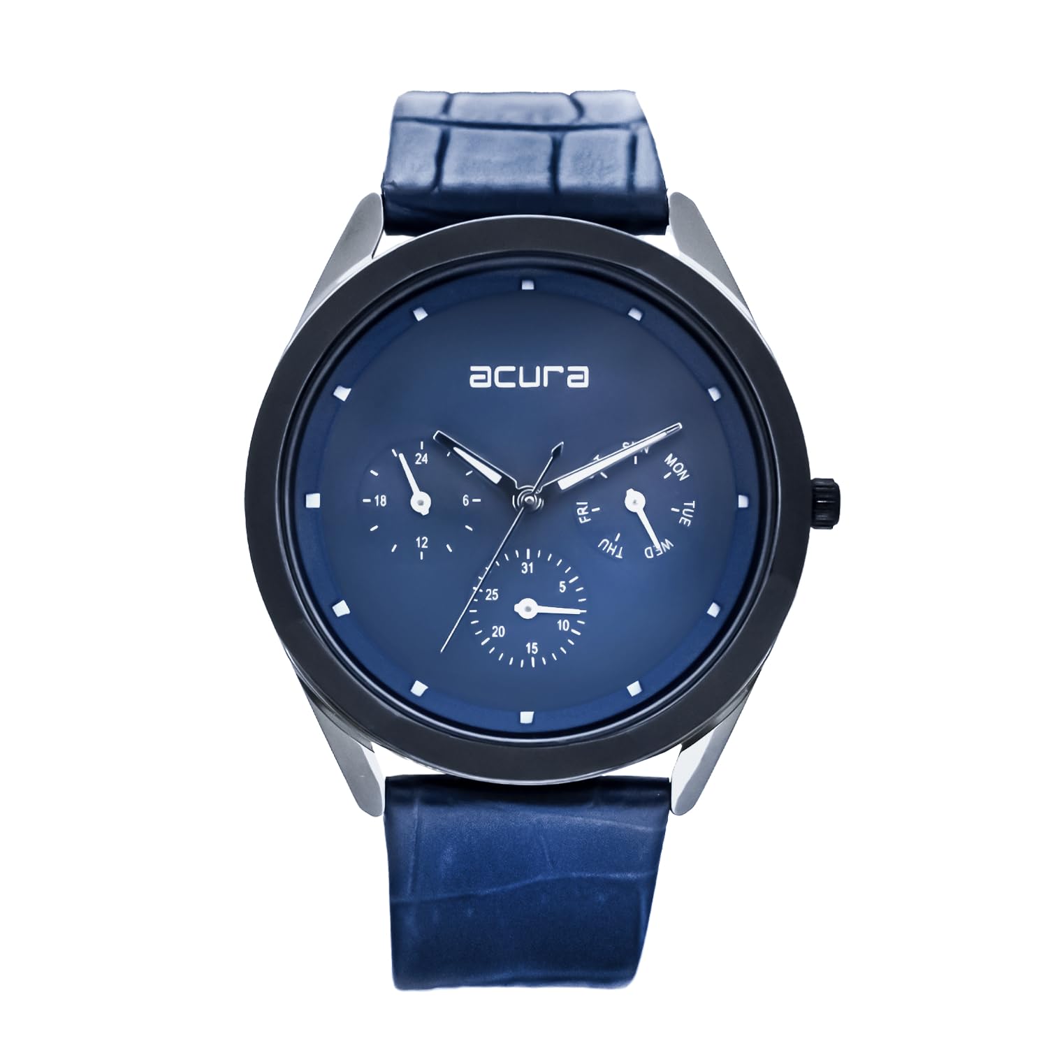 Acura Multifunction Analog Wrist Watch with Blue Dial and Blue Leather Belt (B0CGC118V5) Amazon Price History, Amazon Price Tracker
