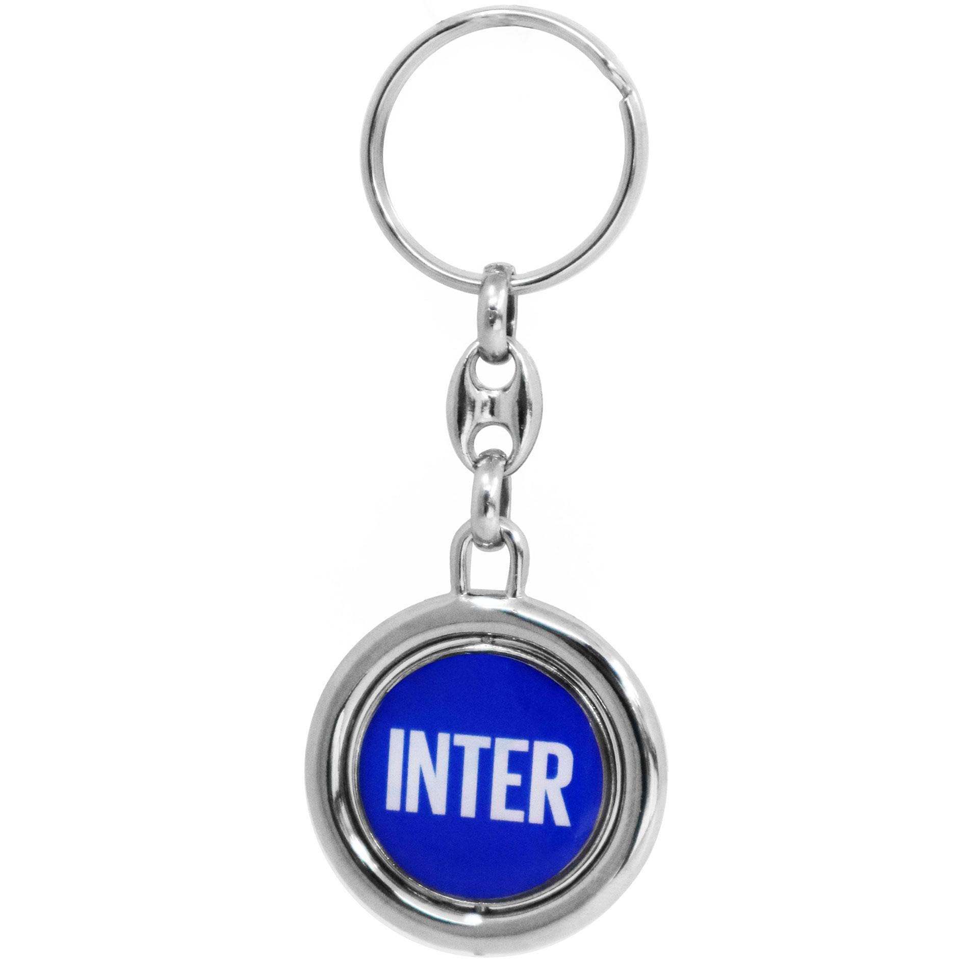 Inter Breloczek do kluczy, obrotowy, oficjalny produkt, pomysł na prezent dla piłki nożnej, seria A, niebieski, jeden rozmiar