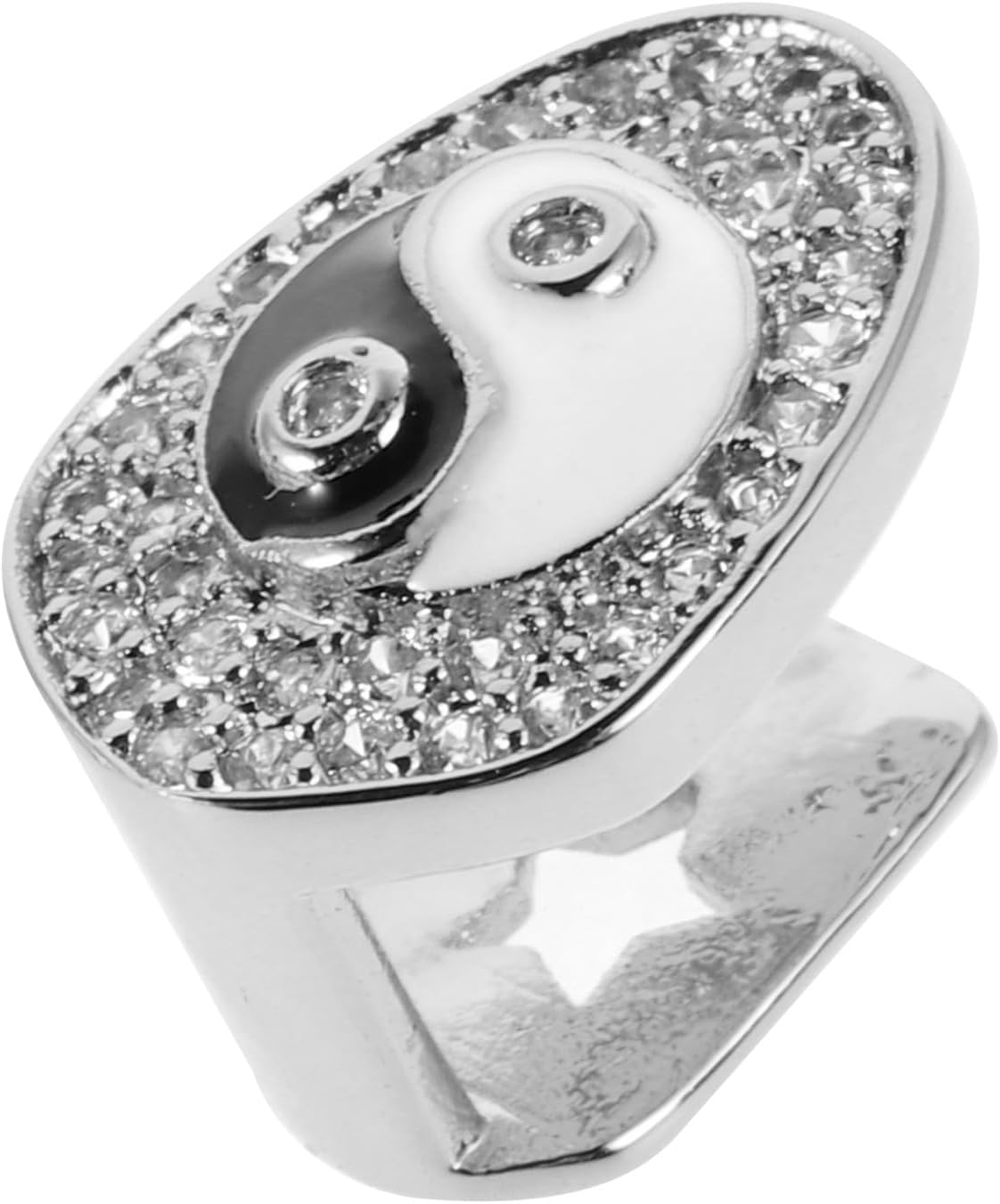 Bagua Single Tooth Grill Silver Hip Hop Dental Jewelry Bling Mouth Grill for Men Women Urban Costume Party Teeth Accessory