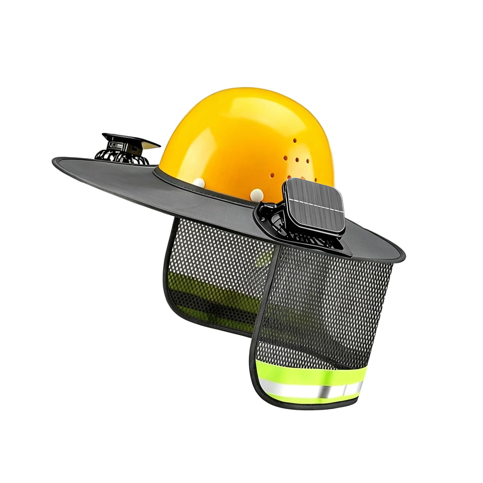 Nrvtre Grey Lightweight Sun Protections Hard Hat Sun Shade Full Brim With Solar Power Cooling Fan And Foldable Design Hard Hat Visors Detachable Attachment