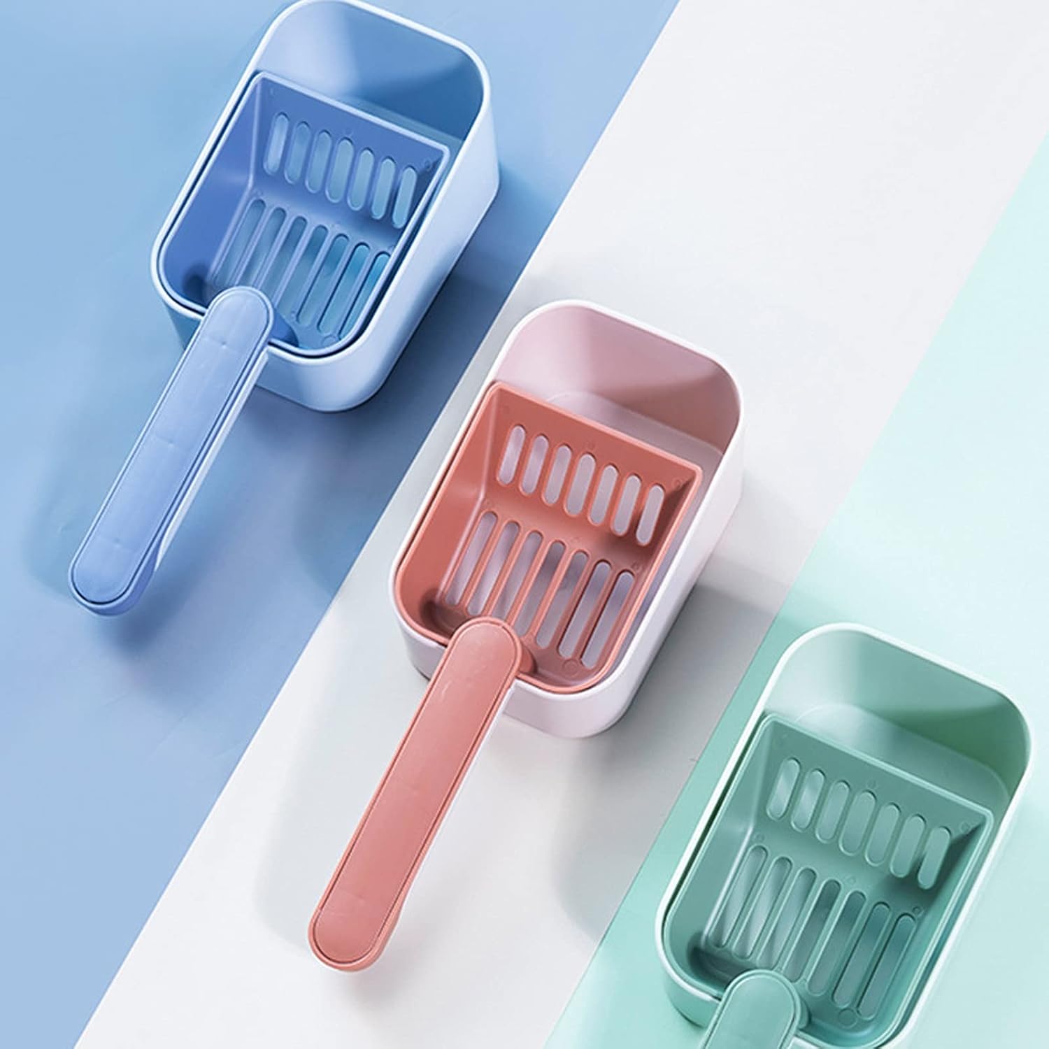 Cat Litter Scoops Multifunctional Cat Litter Shovel, Color Matching Pet, Plastic, Poop, Cleaning Supplies(Pink)