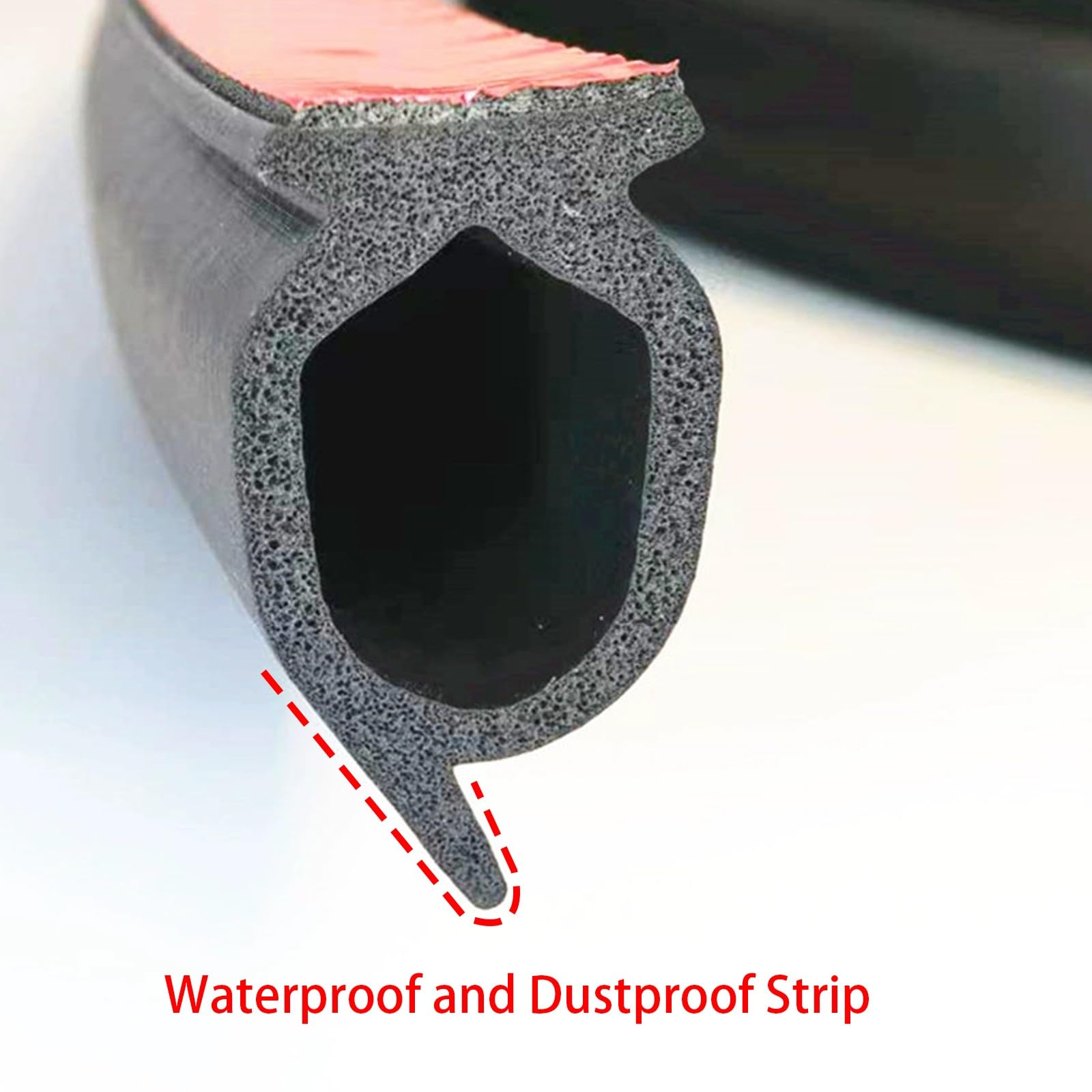 3 cm Dichtungsband, Gummidichtung Selbstklebend, Tür Zugluftstopper, D-Form, Selbstklebend, Universeller Typ for Rolltore, Schalldichte Geräuschisolierungsdichtung, Frei Geschnitten