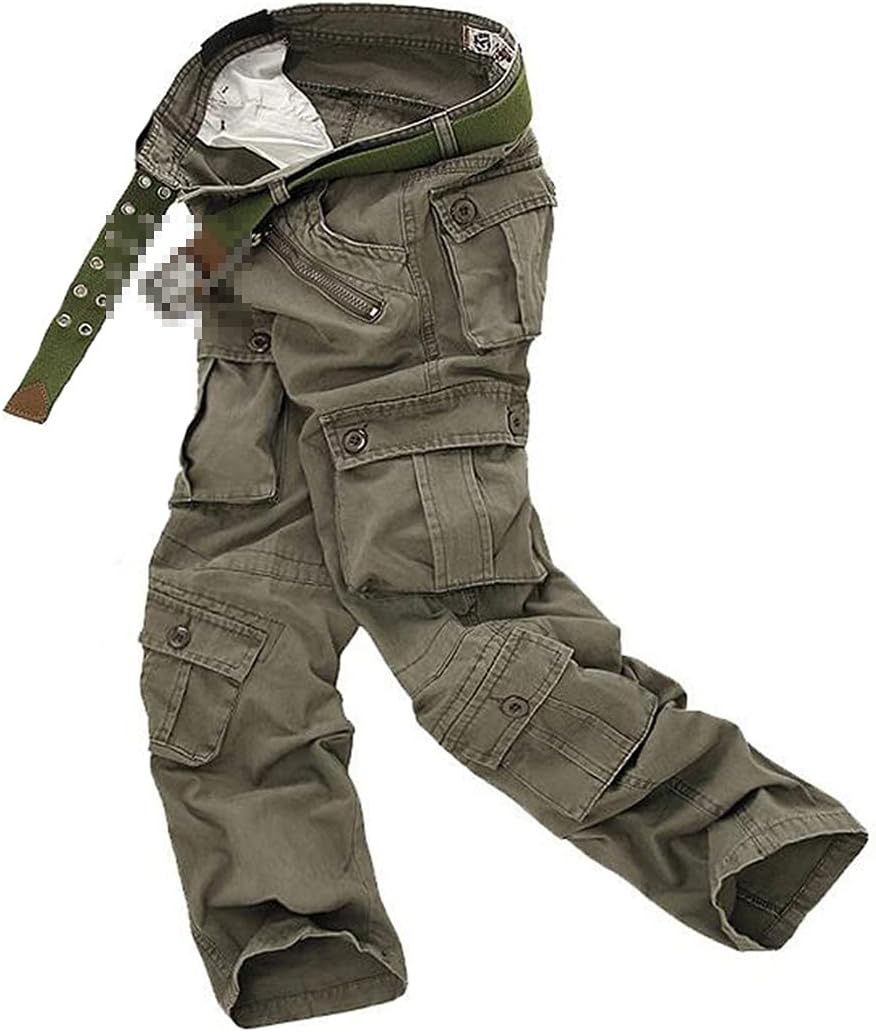 KEHAIOO Men Cargo Pants, Casual Long Trousers, Loose Multi Pocket Camouflage Military Pants, Street Joggers Plus Size