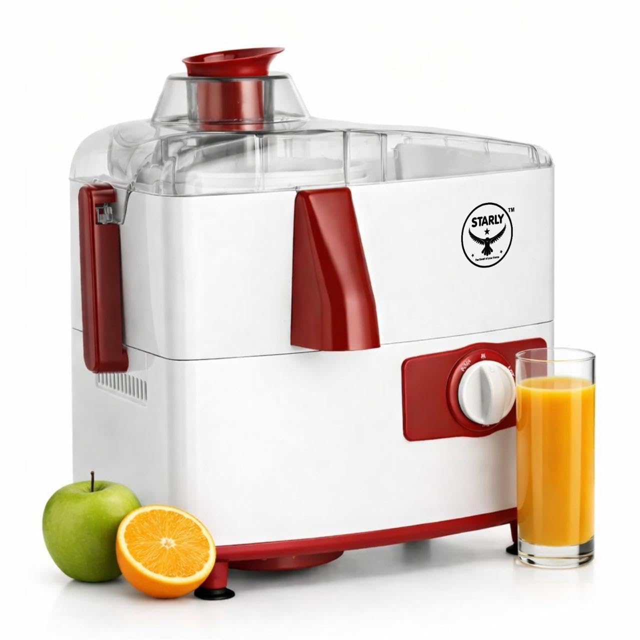 Starly Blue Pro 500 Watts Juicer For Home | Shockproof Body with Overload Protection | Juicer Mixer Grinder for Fresh Fruit & Vegetable Juice in Seconds | 2-Year Warranty (Red)-image-2