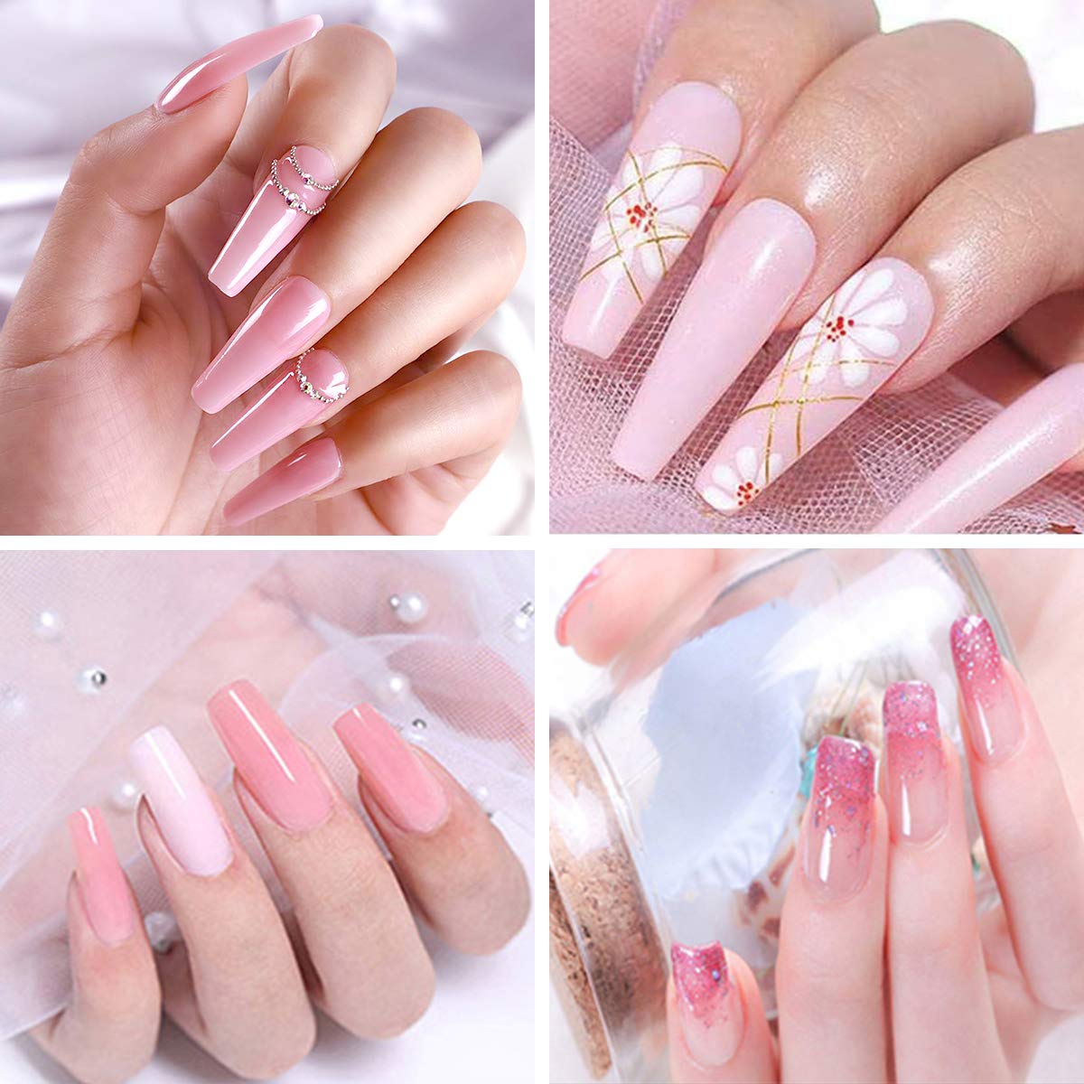 Lavender Violets Poly Nail Gel Kit 8 Colors Builder Gel All-in-One Poly Nail Builder Gel Manicure Kit for Nail Enhancement Extension J711