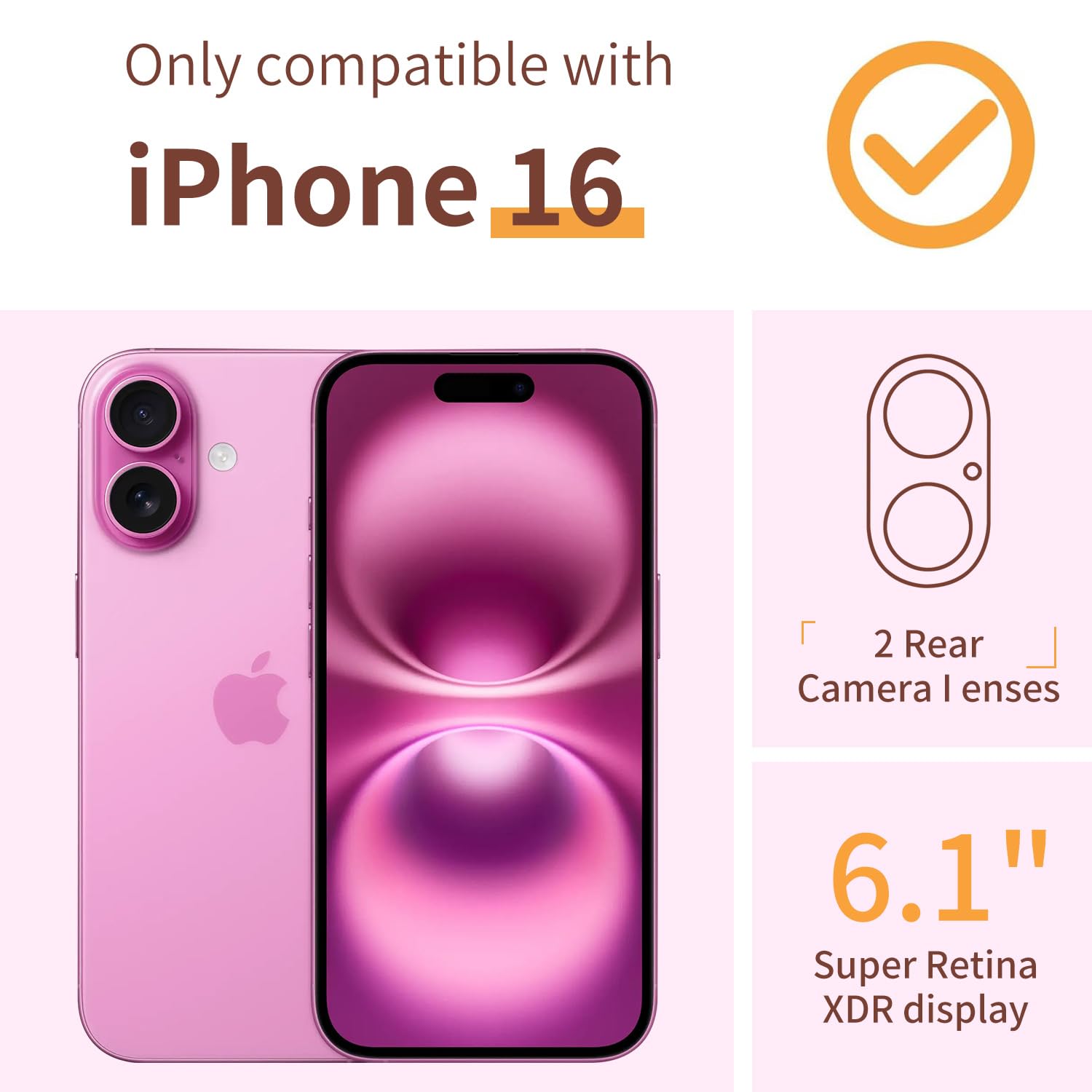 Custodia per iPhone 16, 3 in 1 per schermo e lenti protettive, cover | Morbido materiale TPU, design floreale, antiurto, progettato per donne e ragazze, giardino di lavanda