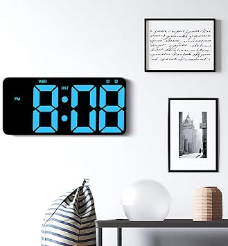 Digital Clock, Wall Mounted, Large, LED Display, Countdown Timer, Calendar, Adjustable Brightness, Remote Control, Wall Clock, Dual Use, Large Screen, Easy to Read, Digital Wall Clock, Office, Classroom, Gym, Home Use, 13.3 inches 33.7 cm