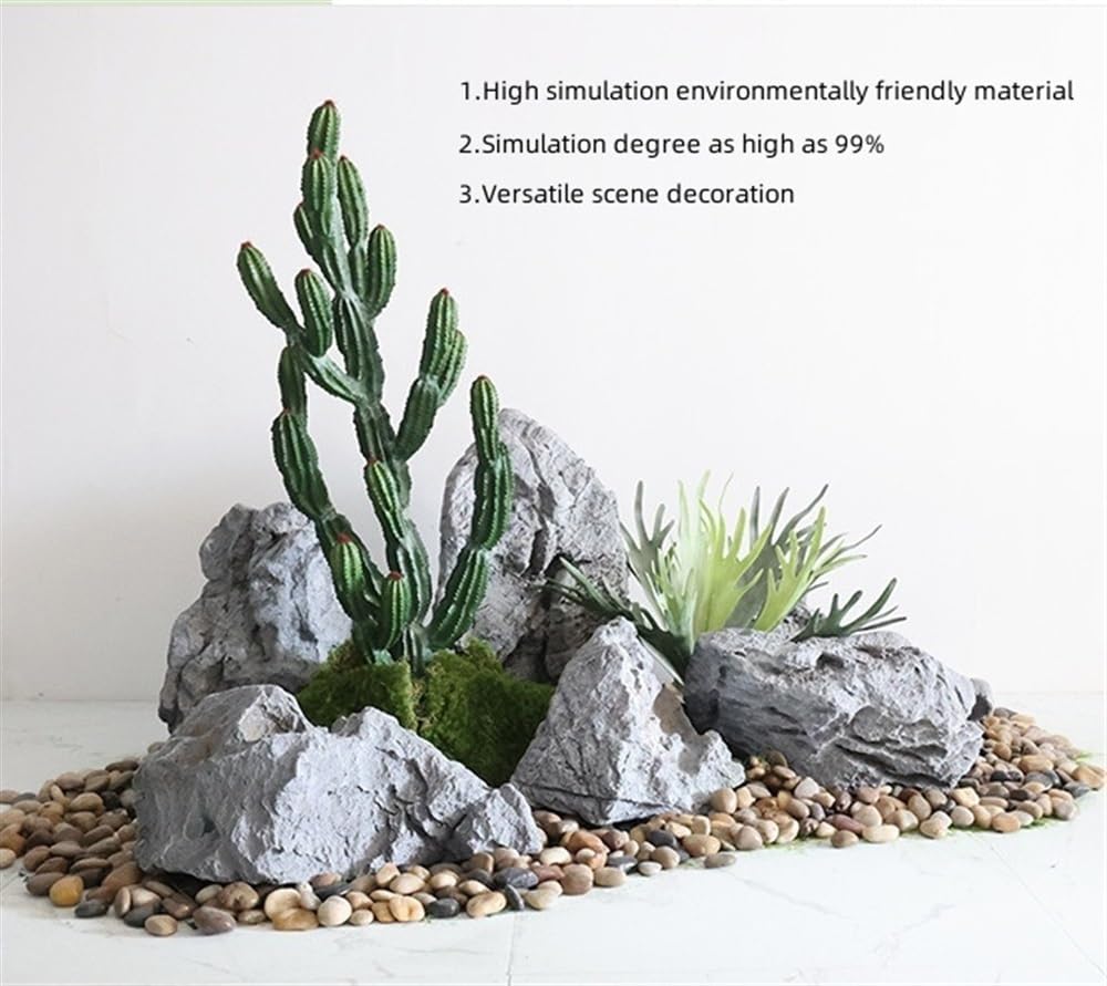 Cubierta Ligera de imitación de Roca con Textura de Piedra Realista, Accesorio de paisajismo para Exteriores para Ocultar fosas sépticas, tuberías de pozos y mangueras. (7)