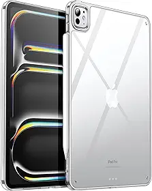 JETech Capa Claro para iPad Pro 11 Polegadas M5/M4 (2025/2024) 6ª/5ª Geração, Capa Traseira Fina para Tablet À Prova de Choque com Parte Traseira Rígida de PC e Amortecedor de TPU Macio (Claro)