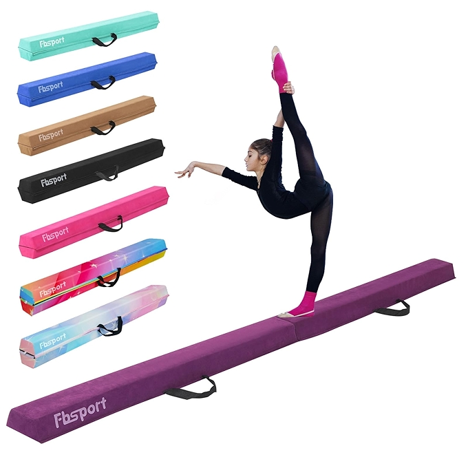 FBSPORT折叠平衡梁：儿童成人专用体操训练设备，防滑橡胶底适用家庭专业练习