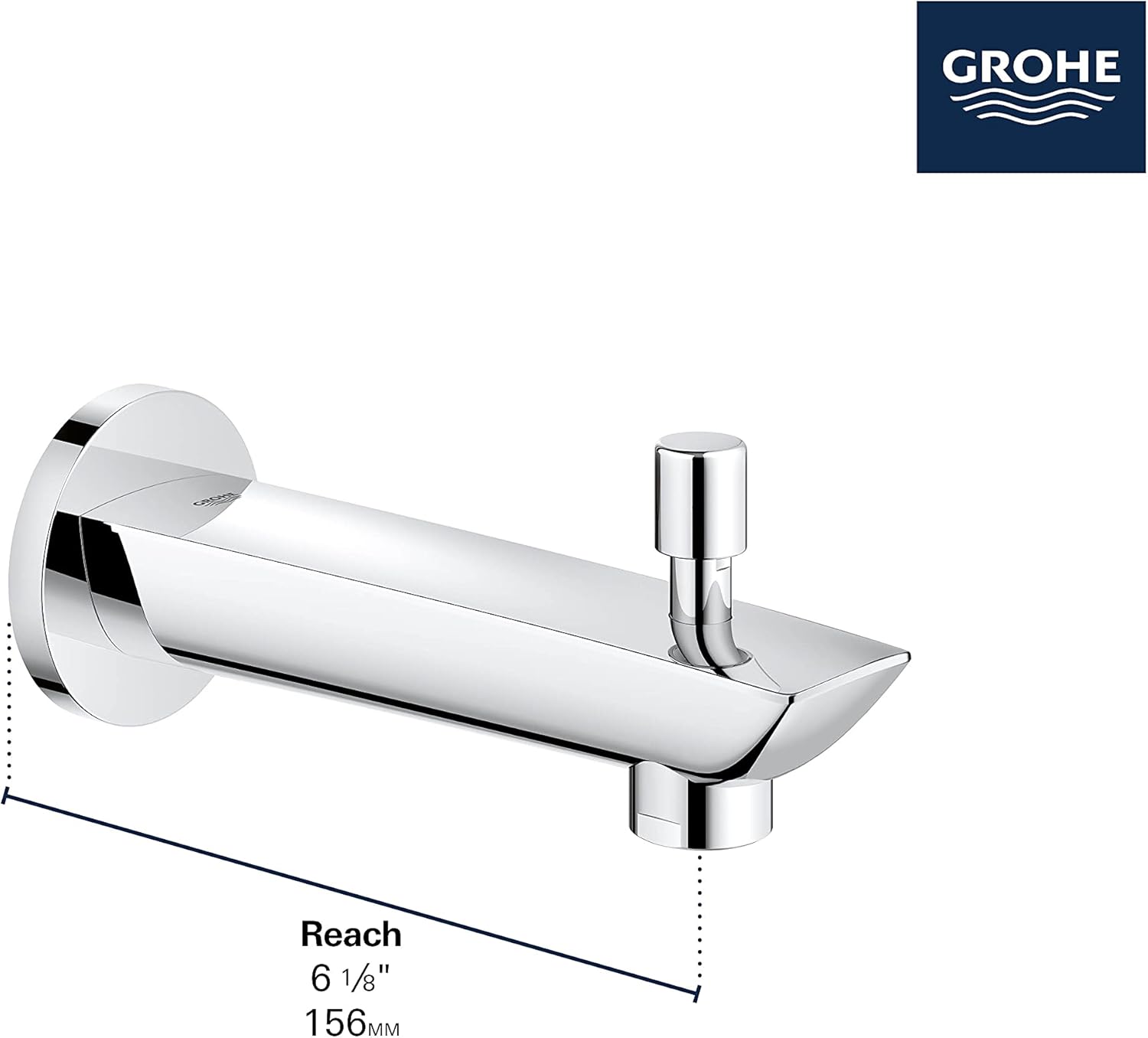 GROHE 13356EN3 Eurosmart Diverter Tub Spout, Brushed Nickel