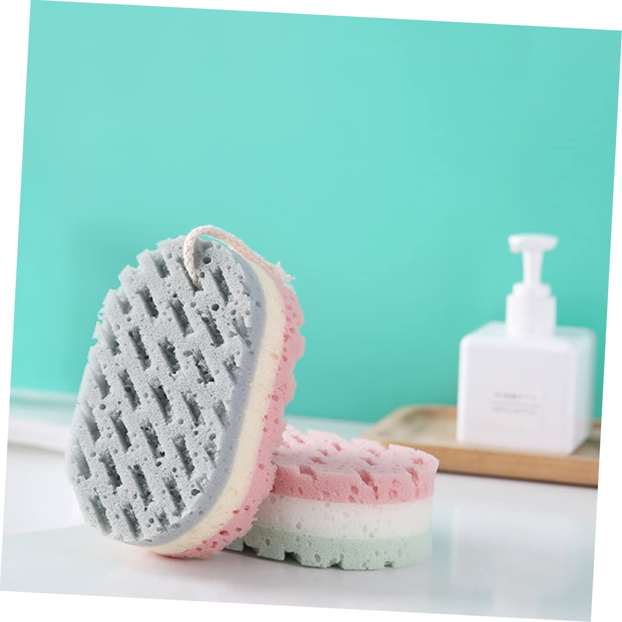 Healeved 12piezas Esponjas De Baño De Tres Toalla Exfoliante Para Depurador De Espalda Herramienta De Limpieza Corporal Para Uso Casa Aleatorios