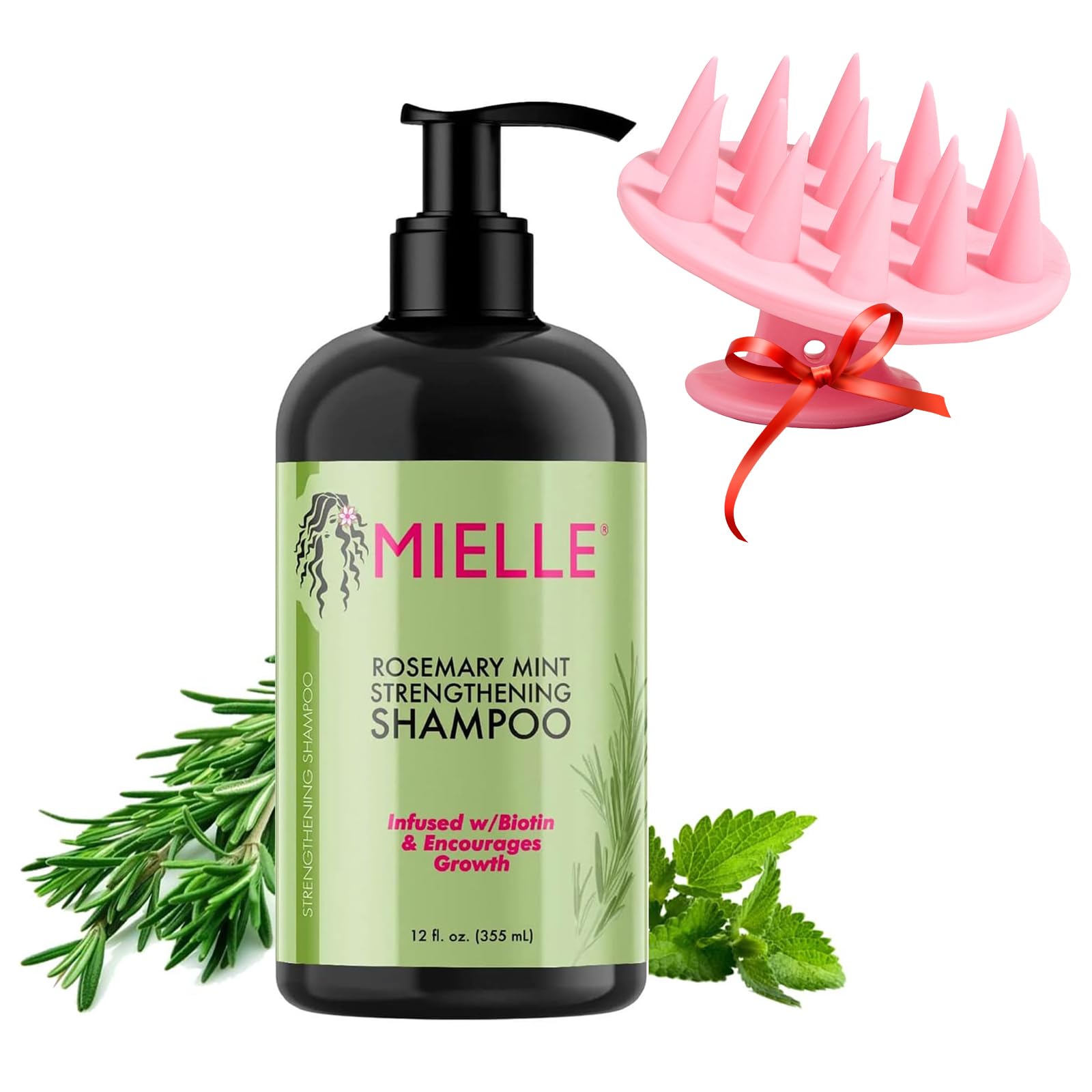 Superhairpieces Rosemary Mint Shampoo with Scalp Massager