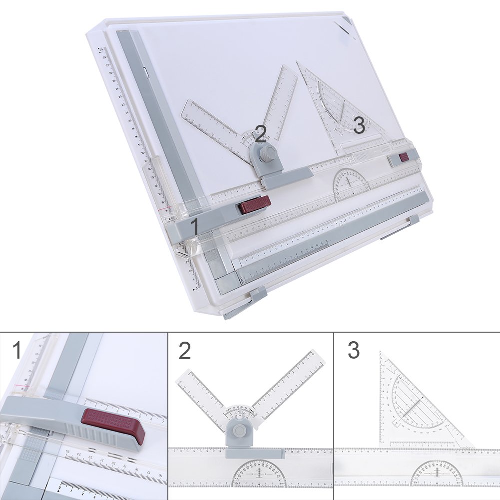Tavolo da Disegno per Tavolo da Disegno A3, Tavolo da Disegno A3 con Movimento Parallelo e righelli ad Angolo Regolabile per ufficio lavoro studenti studio