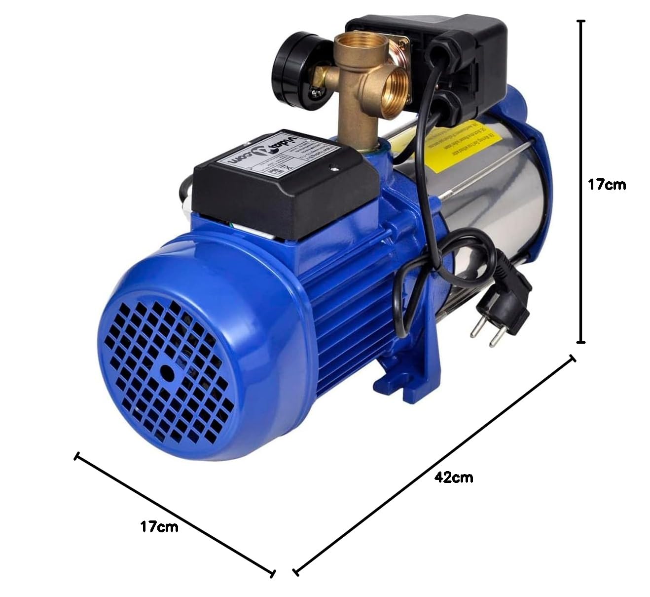 Strahlpumpe mit Messgerät 1300 W 5100 L/h blau