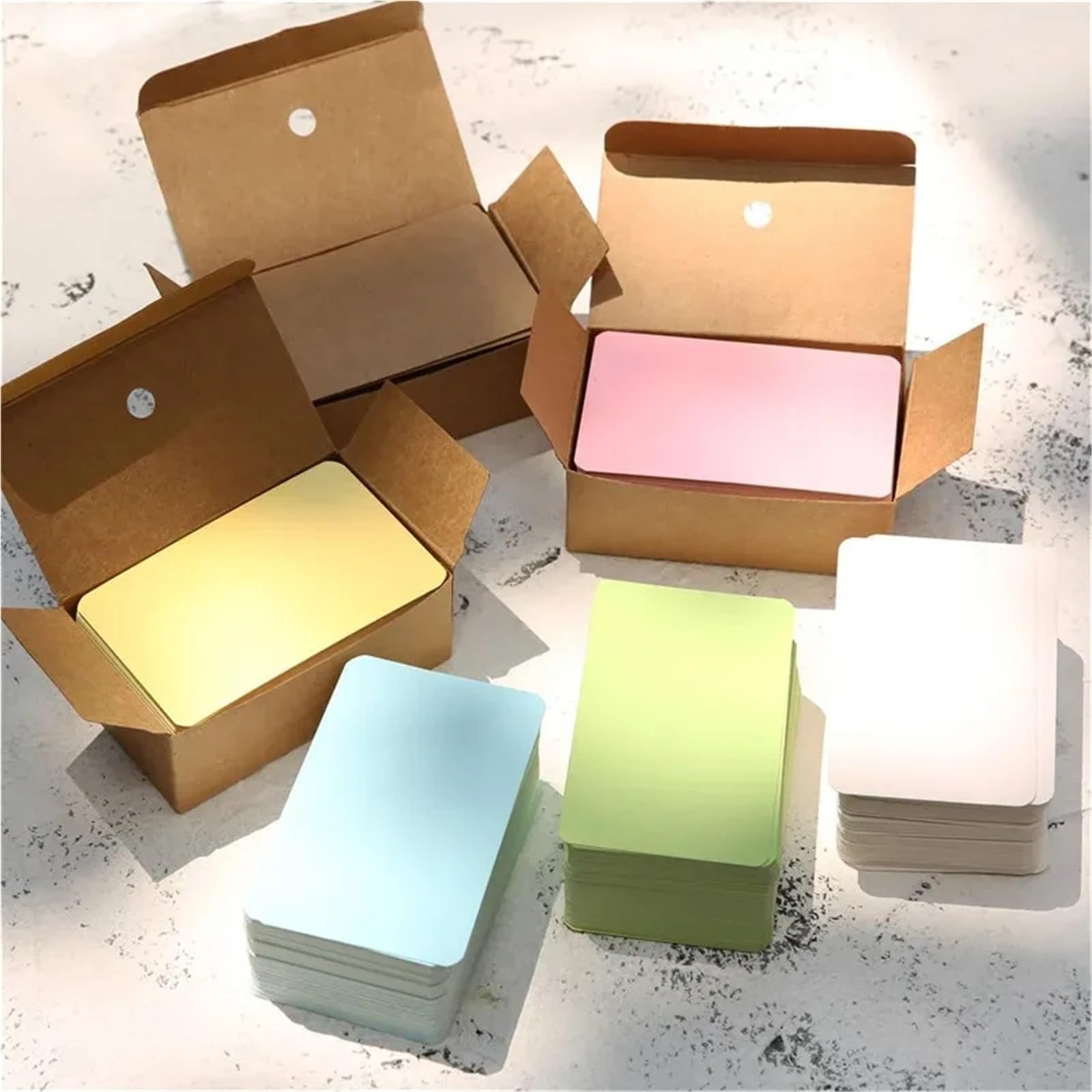 Cartes vierges en papier kraft, 1 000 pages, cartes de visite, message, remerciement, fête de mariage, marque-page, apprentissage et invitations (bleu clair)