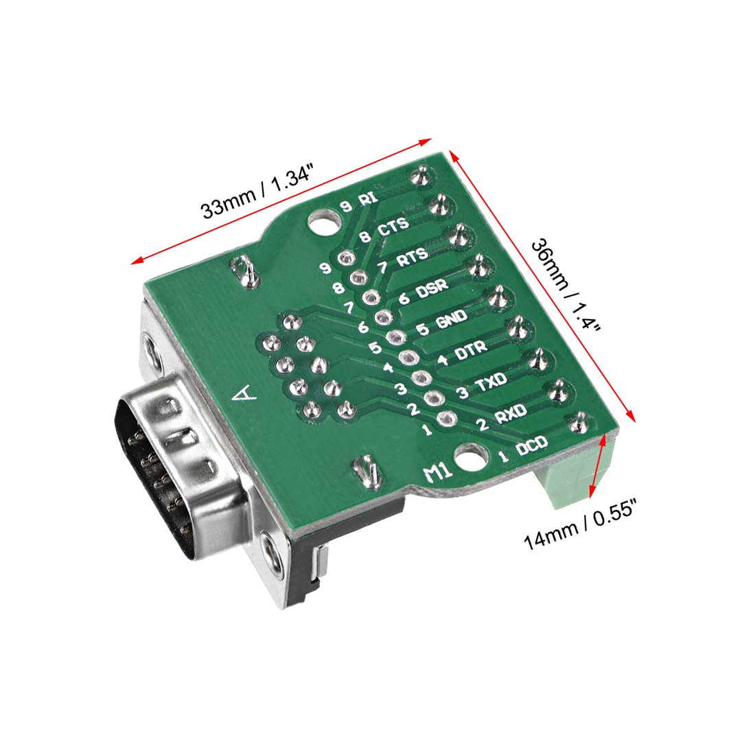 Adaptateur DB9 RS232 Femelle Vers Bornier 9+1 Broches - 2 Pack - Pour Instrumentation Industrielle Et Communication