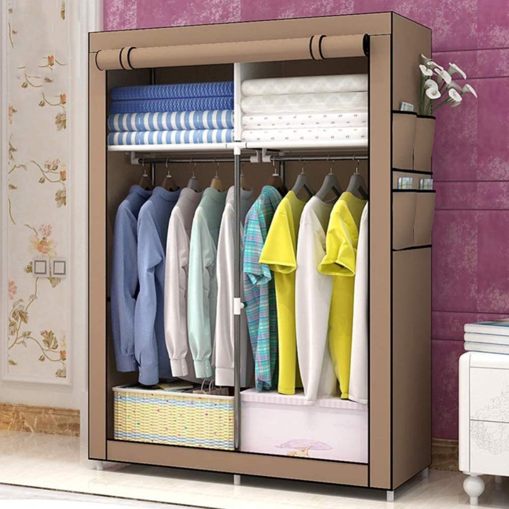 Organisateur portatif de vêtements de Placard de Rangement de Garde-Robe portatif utilisé pour Ranger des vêtements, des Jouets, des Livres, des Serviettes/Facile à Assembler,D