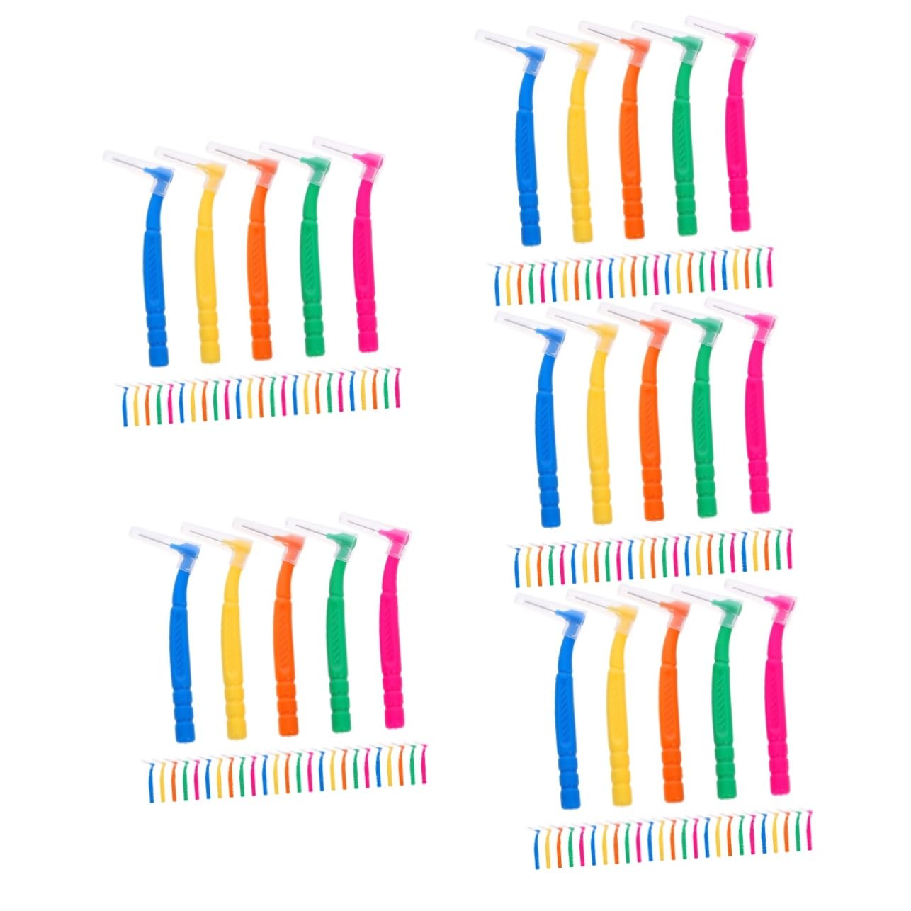5 set Spazzolino Interdentale Spazzolini Da Denti Spazzolino Per La Pulizia Di Fessure Denti Gengive Spazzolino Easy Ends Piccolo Pulisci Interdentale Spazzolino 30 pezzi*5