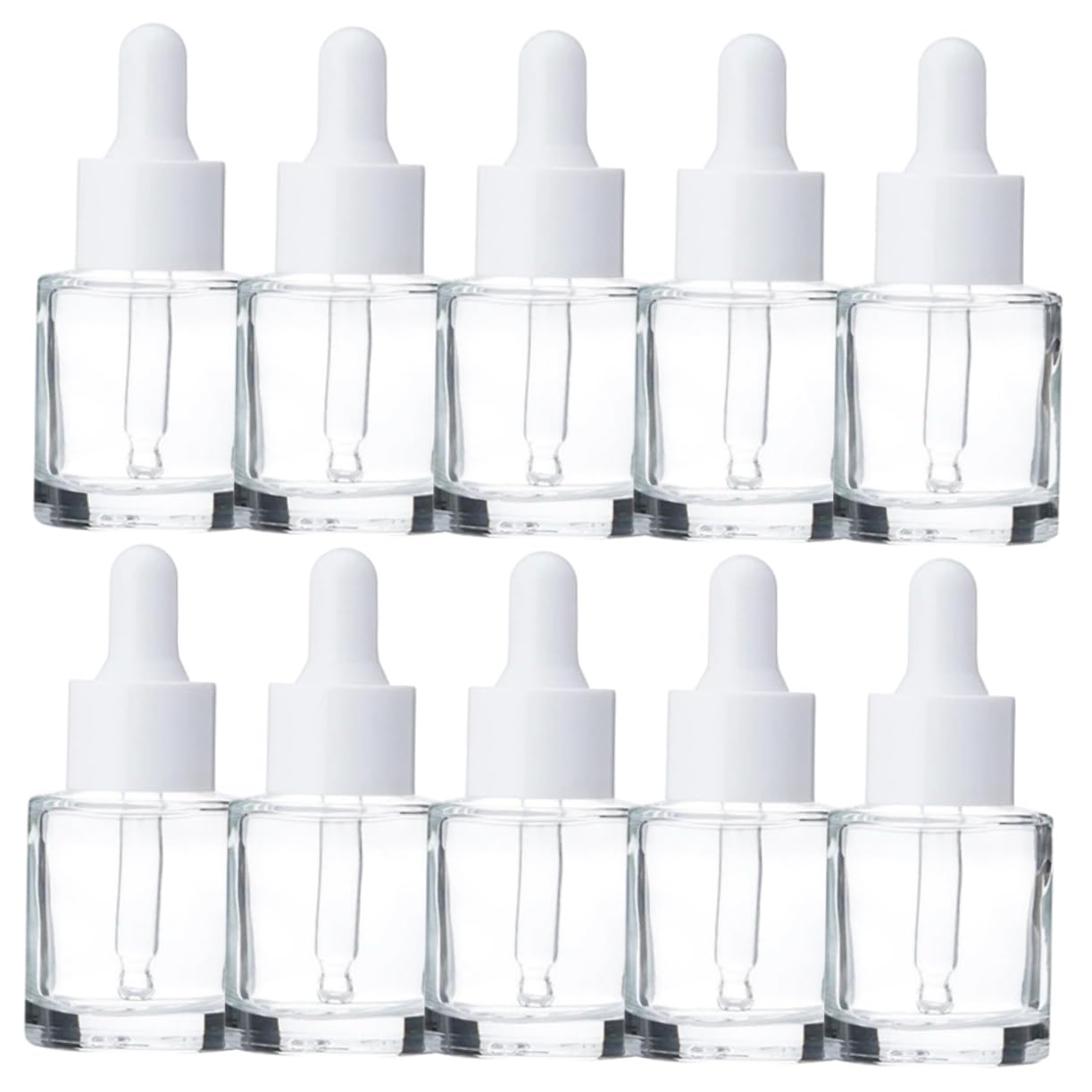 Beavorty 20 Frascos Cuentagotas de Vidrio Transparente, a Prueba de Fugas y Herméticos, para Aceites Esenciales, Aromas y Colognes