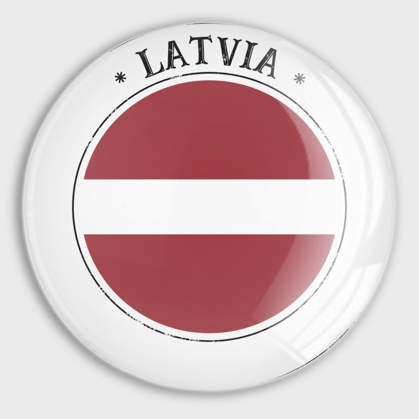 Imanes de nevera para cocina con bandera de Letonia en acabado de cristal