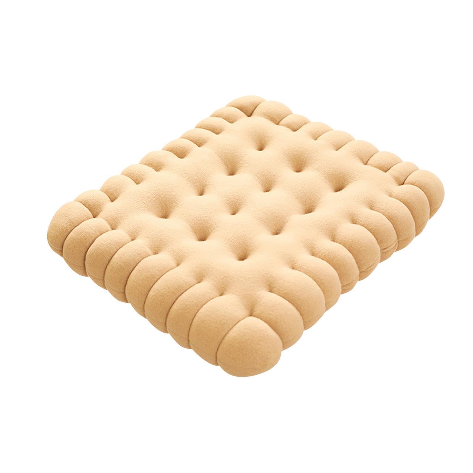 Cojín con Forma de Galleta, Suave y cómodo, Beige, Cuadrado | moderna, ideal para meditar.