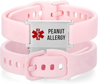 LinnaLove Medical Alert Bracelets Cartoon Emergency ID bracelets with Engraved