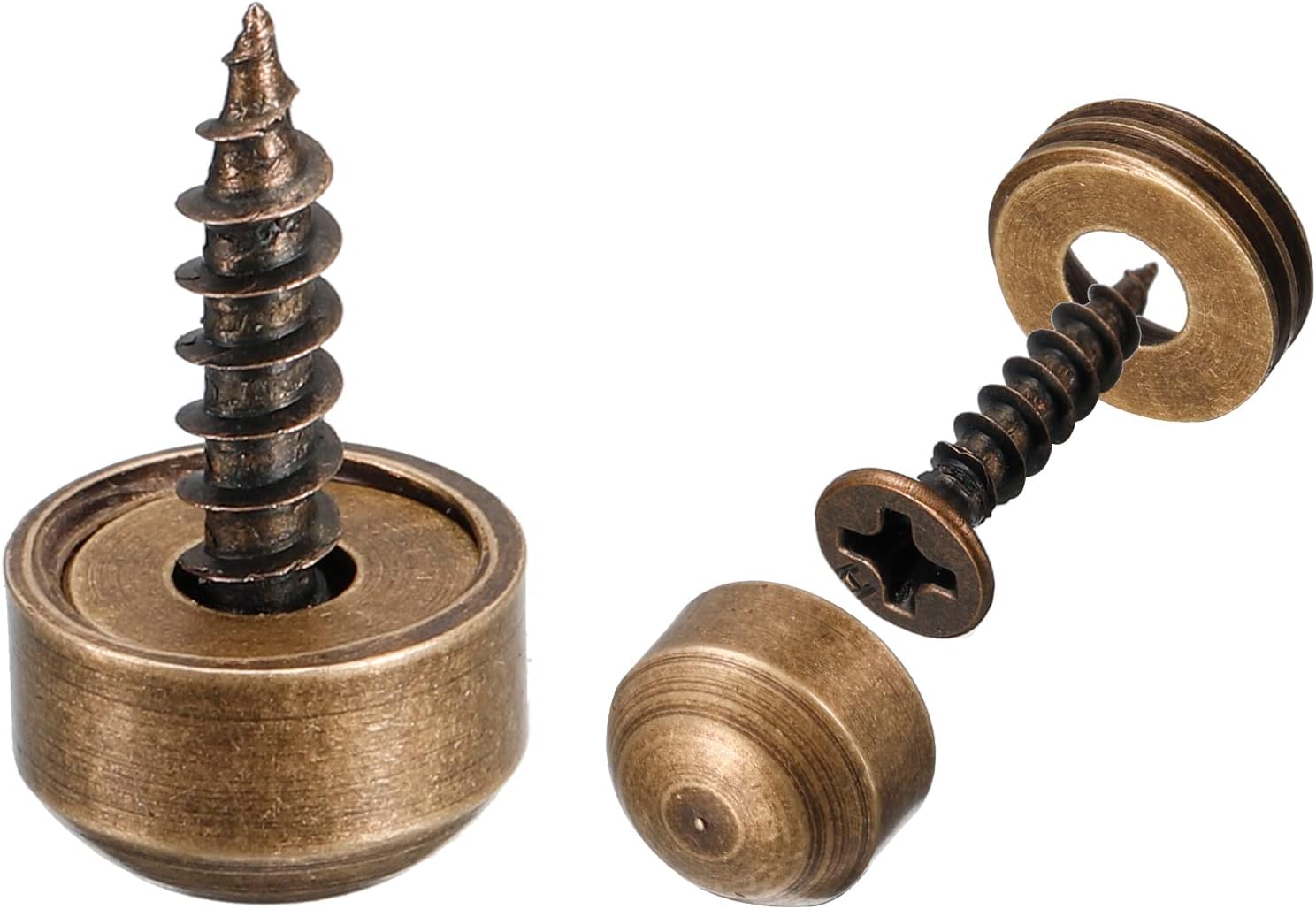 uxcell 8Pcs Decorative Screws with Caps, 9mm Dia Brass