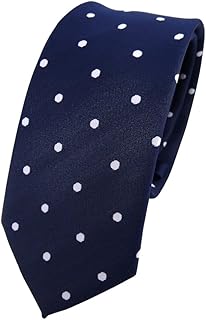 stretta cravatta - blu scuro royal bianco a pois