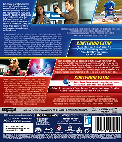 Sonic + Sonic 2 Pack 4K UHD coffret Blu-ray des deux films - 3
