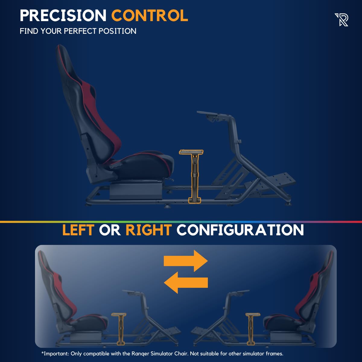 Support Levier de Vitesse pour Siège Simulateur, Montage Gauche/Droite à Inclinaison 16°, Acier Solide, Compatible Logitech Fanatec Thrustmaster, Utilisable en Frein à Main