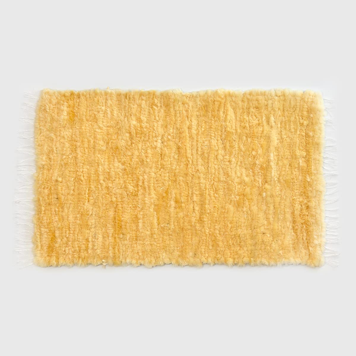 Schaffell Echt Teppich 100 x 60 cm - Natürlich Gegerbtes Lamfell Baby Fellteppich - Fell für Stühle in Senffarben