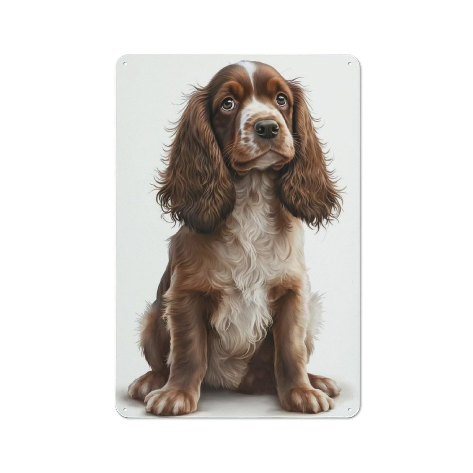 Junmoney Cocker Spaniel Dog 04 Metal Wall Plaque 30X20cm, Understated Creative Space Decor For Home Office, Reading Corner Or Bedroom