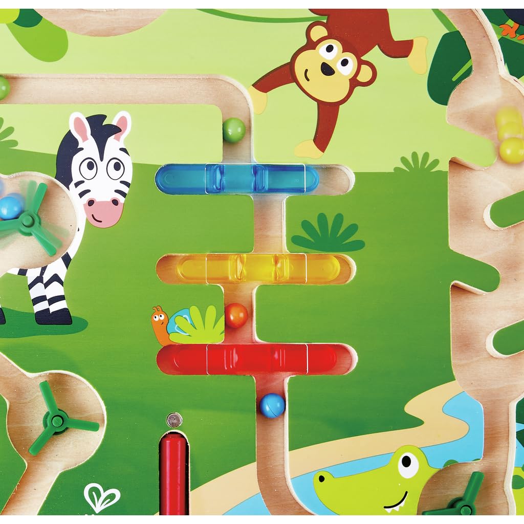 Hape Dschungel-Labyrinth - mit vielen Funktionen, Kinder-Labyrinthspiel und Motorikspielzeug, Lernspielzeug für Kleinkinder, fördert Feinmotorik, Konzentration und Geschicklichkeit, ab 24 Monaten