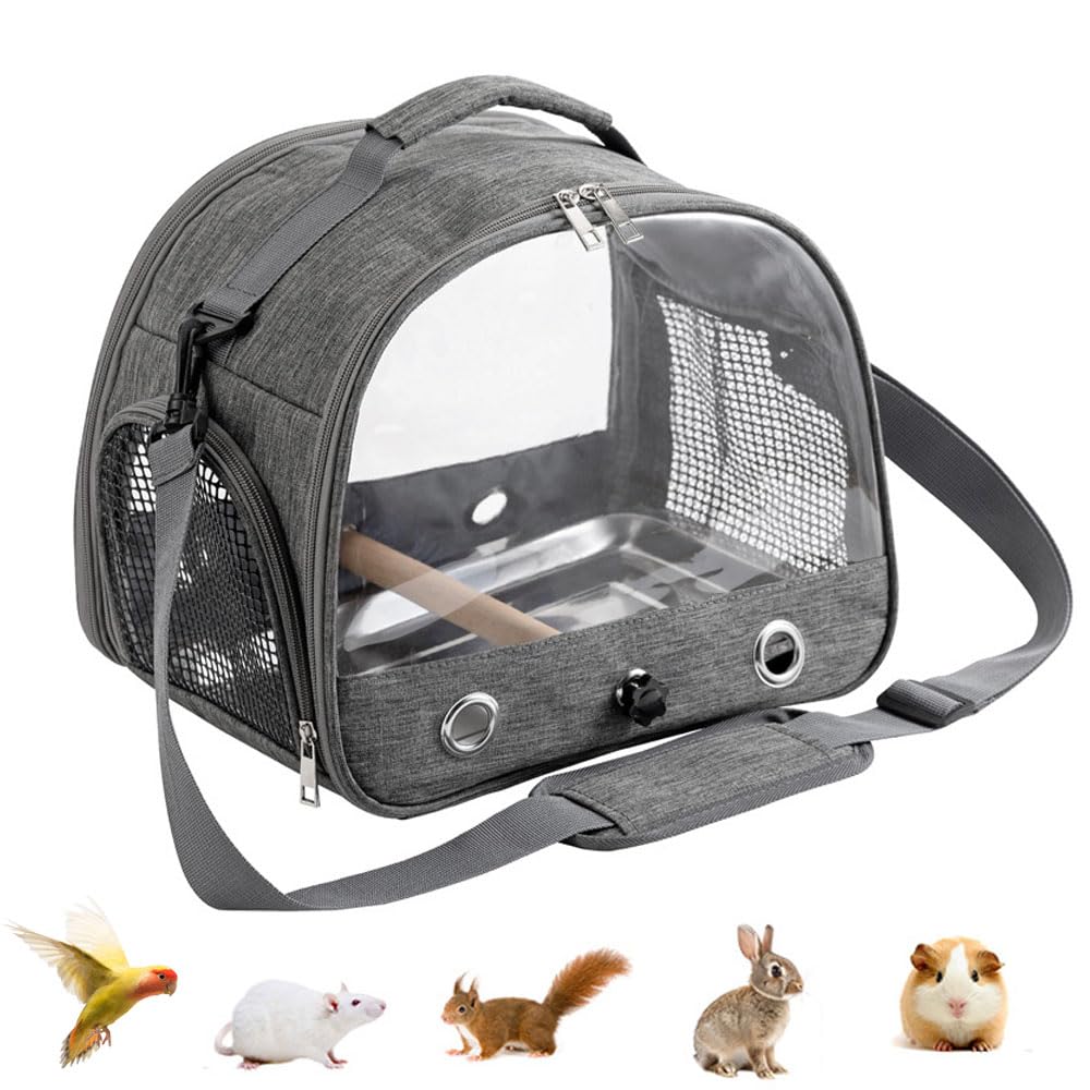 Borsa Da Trasporto per Uccelli,Trasportino Pappagalli, Zaino per Il Trasporto di Uccelli con Supporto per Posatoio con posatoio e vassoio in acciaio inossidabile, per Pappagalli e Piccoli