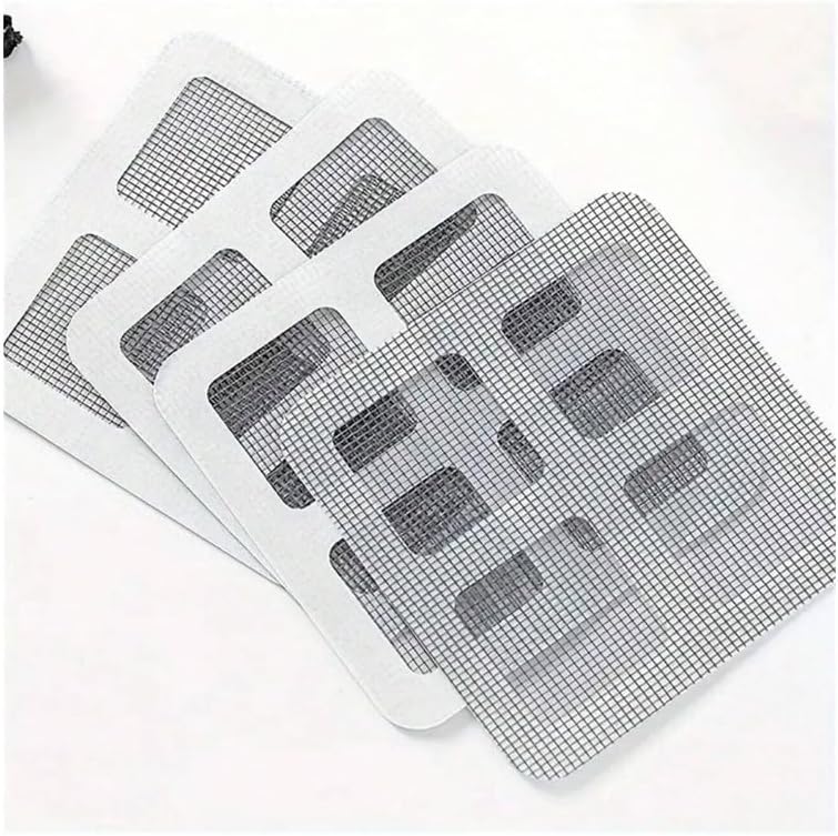 Window Screen Repair Patches, Self-Adhesive Mesh, 4-Pack, White