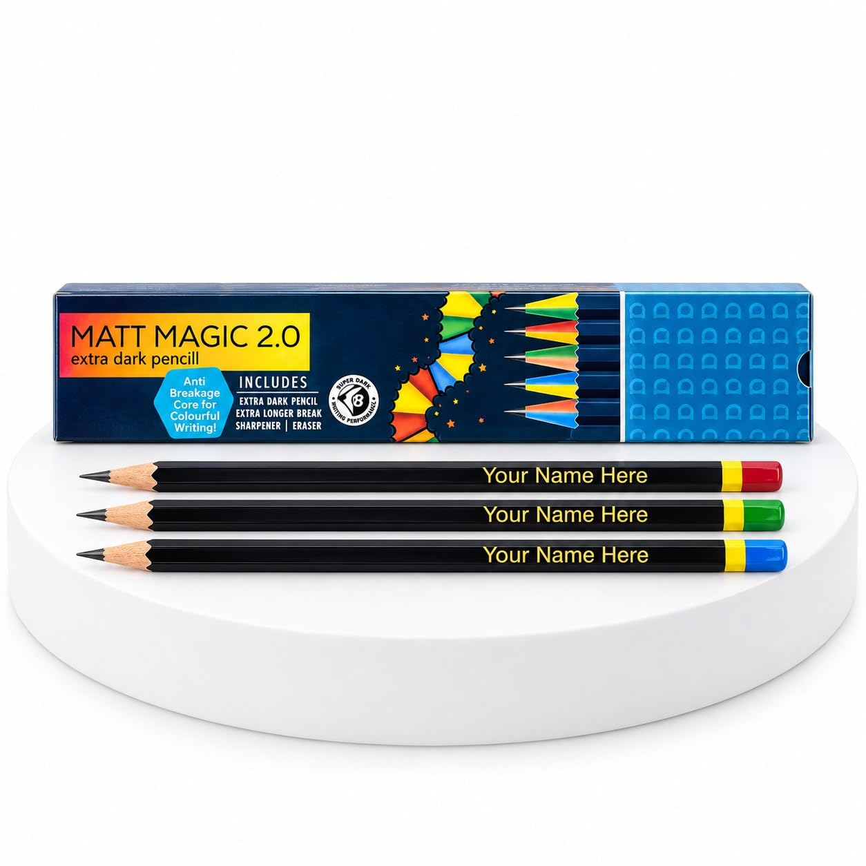SAVRI Personalized Pencils with Name for Kids Pack of 1, Customized Pencil with Name, Name Pencil for Kids, Personalised Pencil Set for School, Birthday Return Gifts, Gift For all occasions