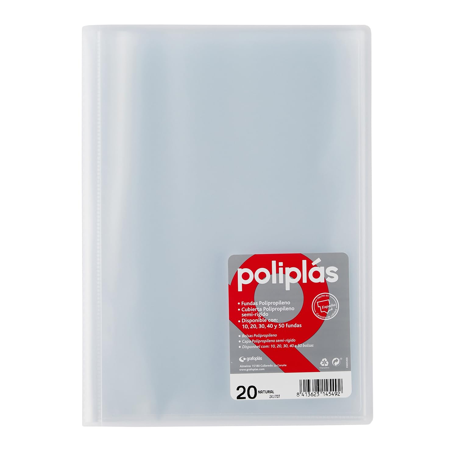 Chemise Ingraf 20 Pochettes Avec Couverture Enveloppe - Polypropylène Rigide - Format A4 Spira 270312 Chemise Ingraf 20 Pochettes Avec Couverture Enveloppe - Polypropylène Rigide - Format A4 Spira 270312