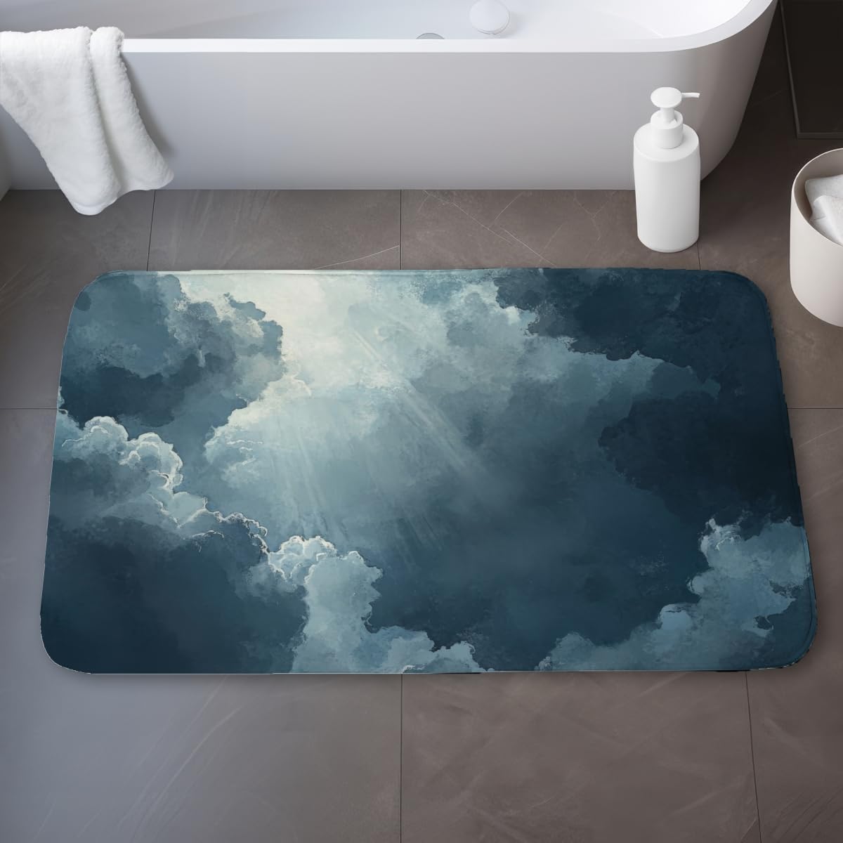 MWW C1BM2134G2EOLH 21 x 34 in. Afterglow White Bath Mat - Elegant Home Decor Accent