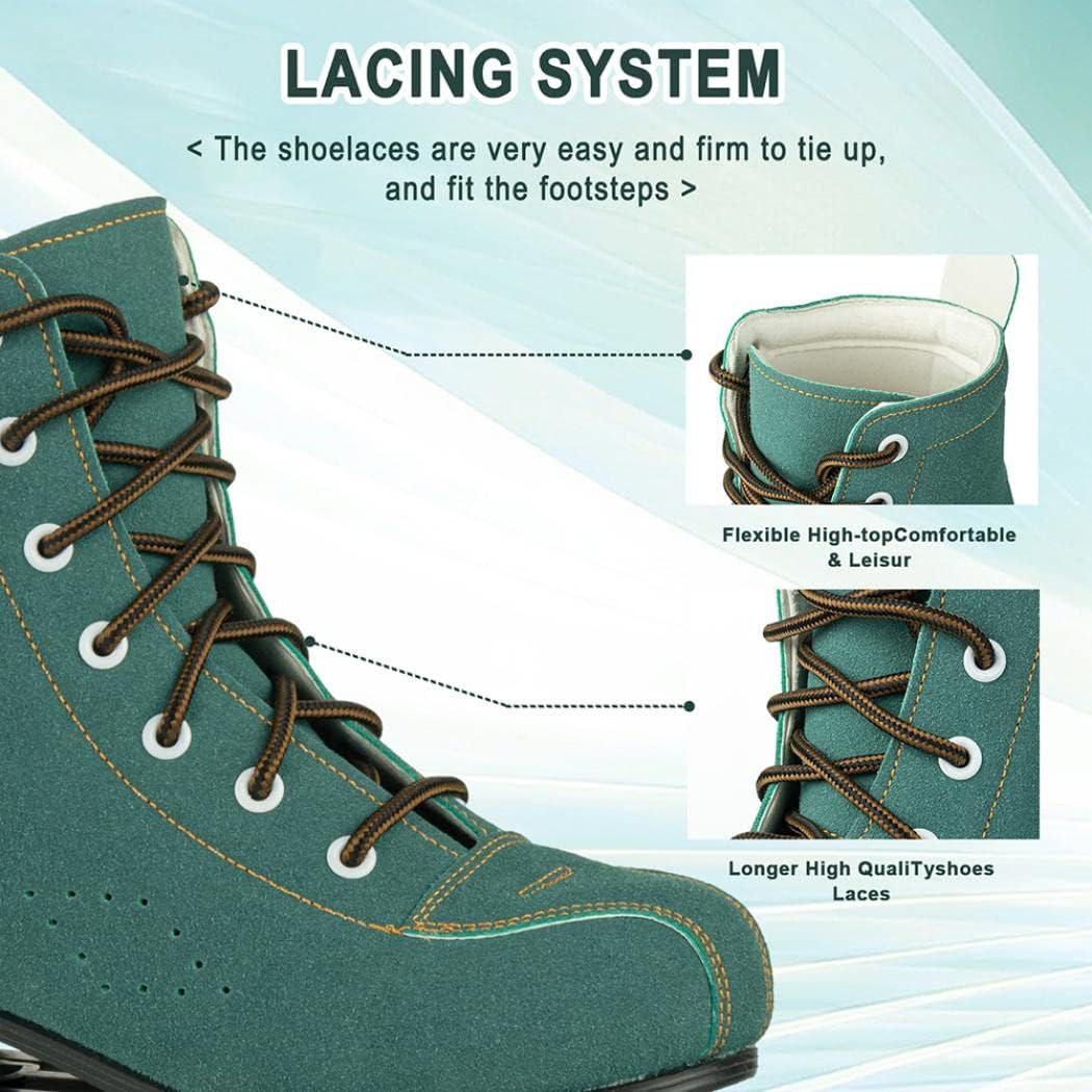 Silvertree Roller Skates for Women and Men PU Leather High-top Adult Roller Derby Skates Wheels Light Up Roller Skates Four-Wheel Shiny Roller Skates for Girls Boys Unisex